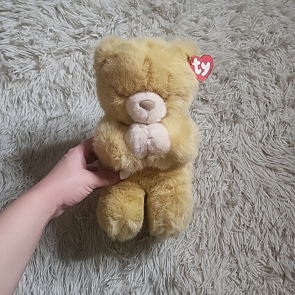 1995 Ty Beanie Babies Hope The Tan Praying Bear 10" Plush Style 5601 Teddy Bear